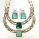 ZF Collection Festive Wear Polki Kundan Stone Necklace Set 