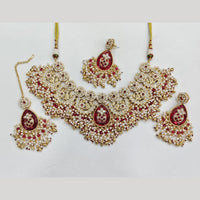 ZF Collection Festive Wear Polki Kundan Stone And Pearl Necklace Set
