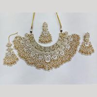ZF Collection Festive Wear Polki Kundan Stone And Pearl Necklace Set
