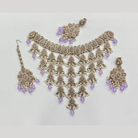 ZF Collection Glamorous Crystal Stone And Beads Choker Necklace Set 