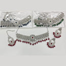 ZF Collection Glamorous Crystal Stone And Beads Choker Necklace Set 