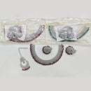 ZF Collection Glamorous Crystal Stone And Pearl Necklace Set 
