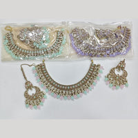 ZF Collection Glamorous Crystal Stone And Beads Choker Necklace Set 