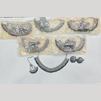 ZF Collection Glamorous Crystal Stone And Pearl Necklace Set 