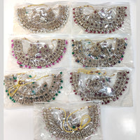 ZF Collection Glamorous Crystal Stone And Pearl Necklace Set