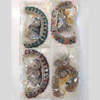 ZF Collection Glamorous Crystal Stone And Pearl Necklace Set