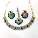 ZF Collection Glamorous Crystal Stone And Pearl Necklace Set
