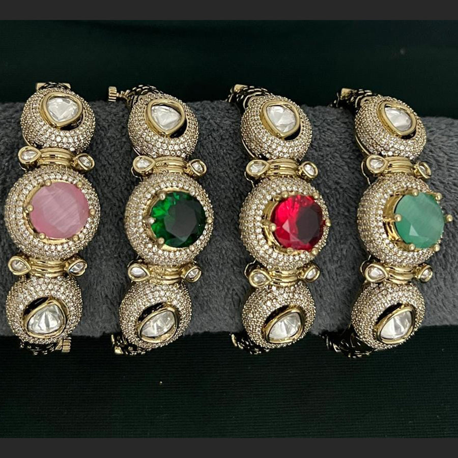 ZF Collection Designer Polki Kundan Stone Bracelet