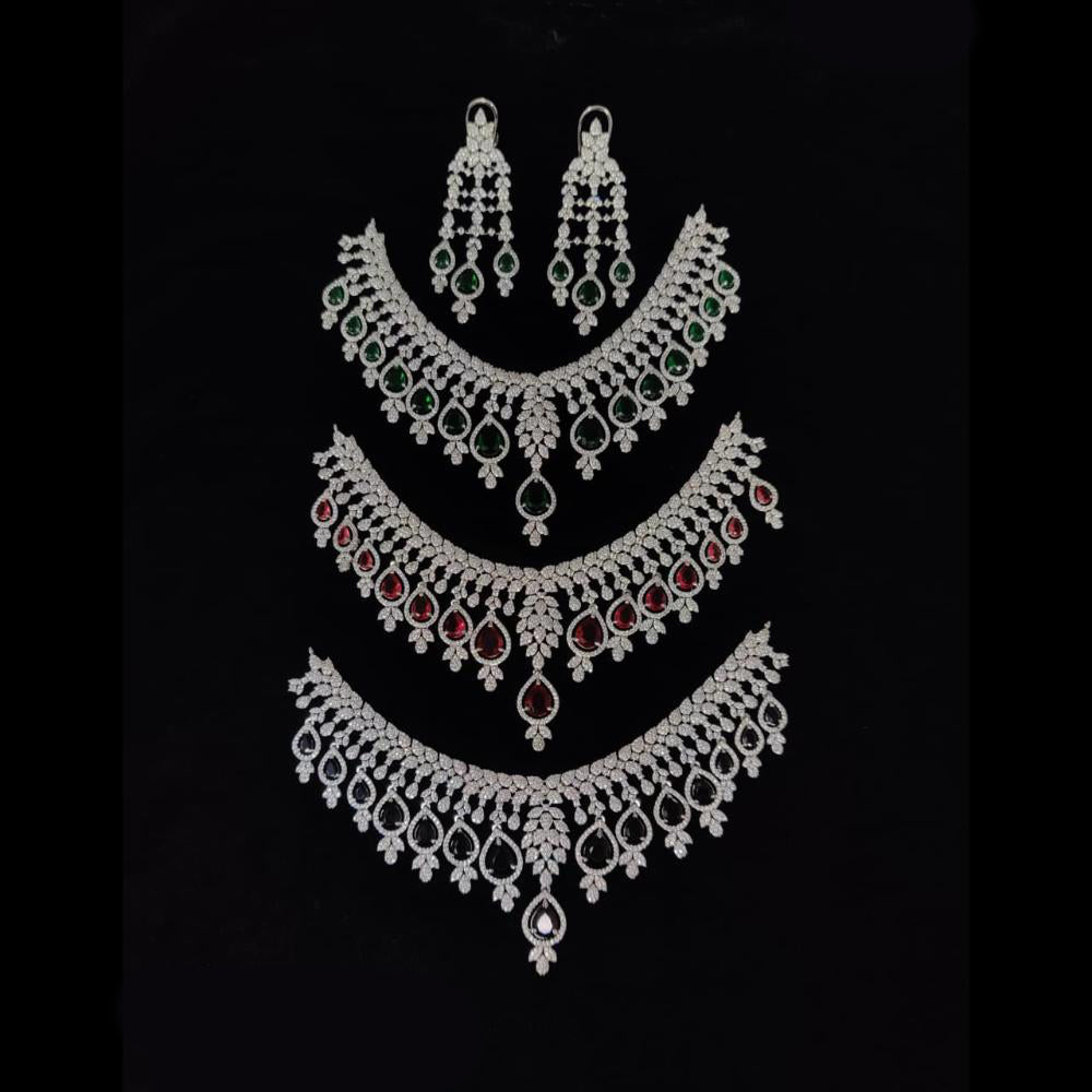 Ridhi Art Jewellery Glamorous American Daimond Necklace Set