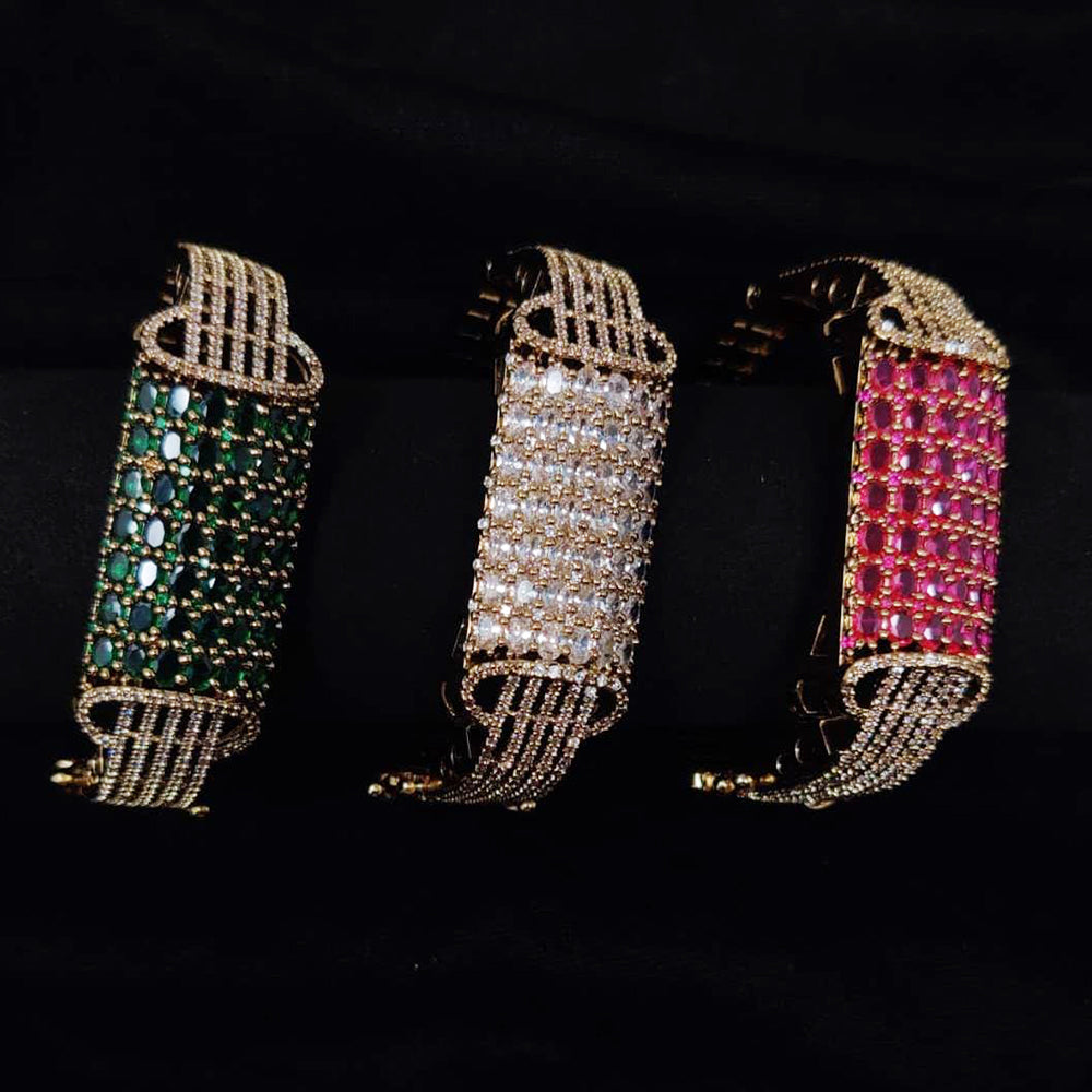 Ridhi Art Jewellery Sparkling American Diamond And Austrian Stone Openable Bracelet
