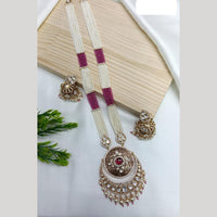 Ridhi Art Jewellery Regal Polki Kundan Stone And Pearl Designer Long Necklace Set