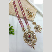 Ridhi Art Jewellery Regal Polki Kundan Stone And Pearl Designer Long Necklace Set