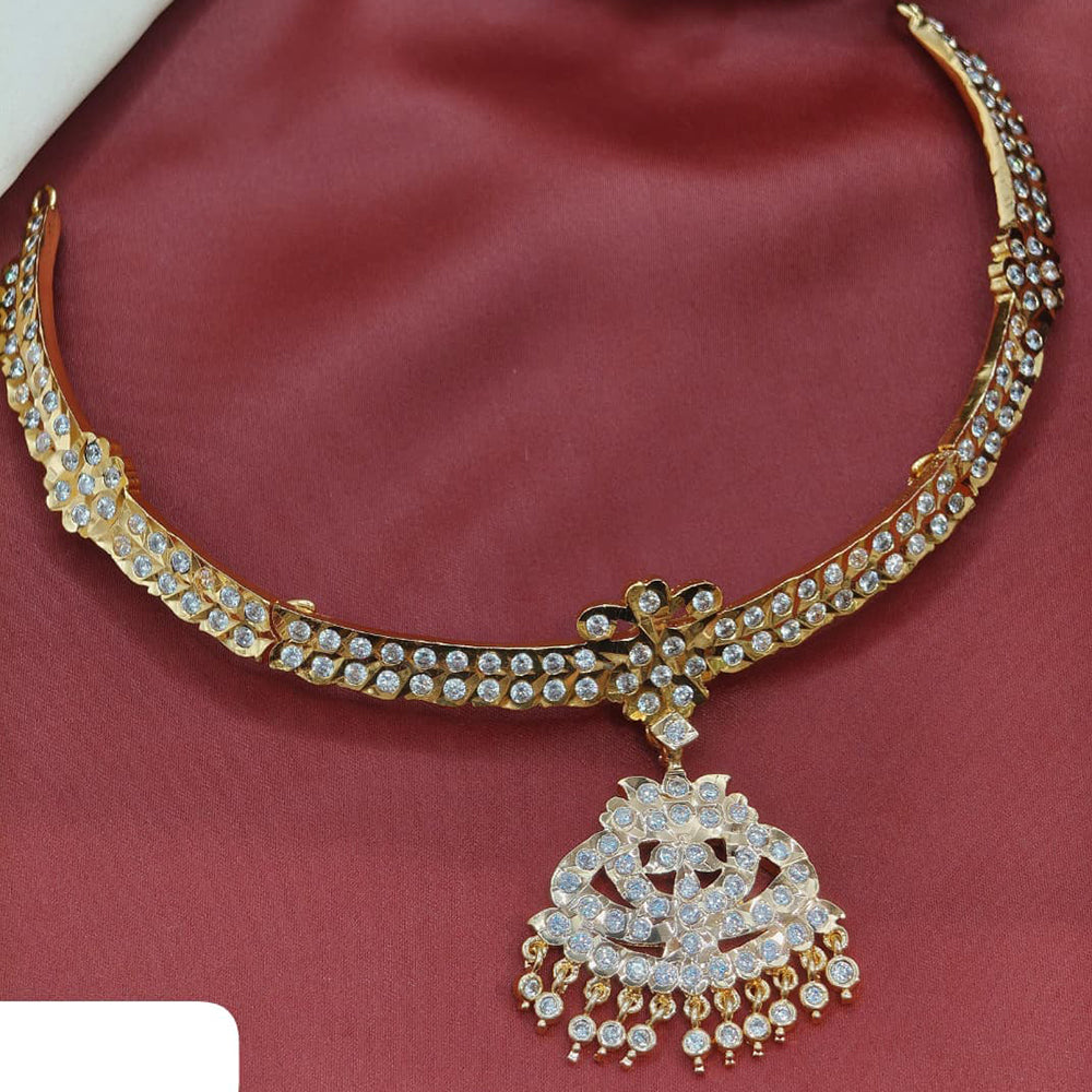 Ridhi Art Jewellery Classic Austrian Stone And Pearl Statement Necklace Set