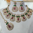 Ridhi Art Jewellery Designer Bridal Style Kundan Polki Stone Necklace Jewellery Set