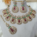 Ridhi Art Jewellery Designer Bridal Style Kundan Polki Stone Necklace Jewellery Set