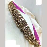 Ridhi Art Jewellery Ethnic Pota Stones And Pearl Temple Waist Belt Jewellery