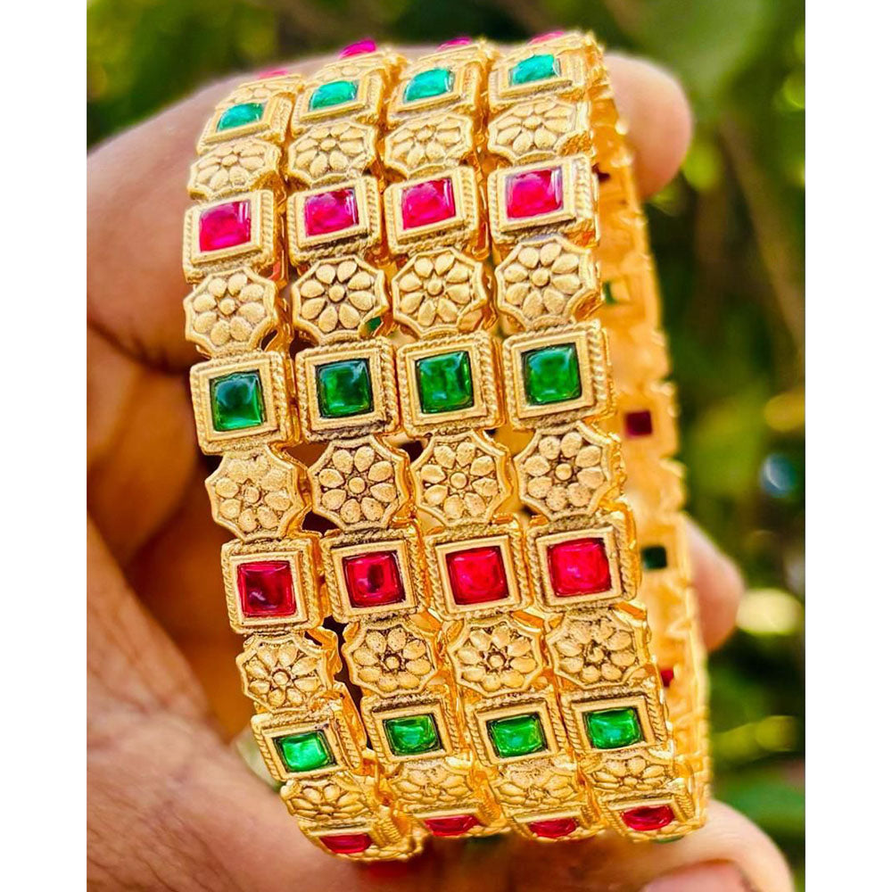 Royal Art Premium Finish Pota Stone Festive Bangles Set