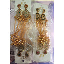 Rekha Gold Royal Pota Stone And Ghungroo Kashmiri Dangler Earrings (Pack of 12)