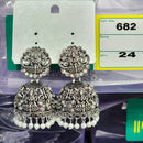 Rekha Gold Oxidised Plated Austrian Stone And Pearl Temple Designer Jhumki Earrings (Pack of 24)