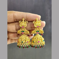 Rekha Gold Pota Stone And Pearl Temple Meenakari Designer Dangler Earrings  (Pack of 20)