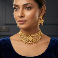 Kishi Jewels Traditional Gold Plated Choker Necklace Set (Pack of 6)