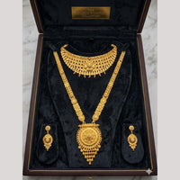 Kishi Jewels Premium Gold Plated Long & Short Double Necklace Set (Pack of 6)