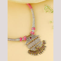 Viraasi Party Wear 2 Tone Plated Pota Stone And Pearl Necklace