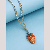 Viraasi Cute Strawberry Enamel Chain Pendant for Girls