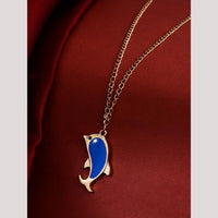 Viraasi Cute Dolphin Enamel Chain Pendant for Girls