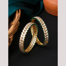 Viraasi Sparkling Kundan Stone And Meenakari Bangles Set for Women