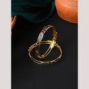 Viraasi Sparkling Pota Stone And Meenakari Bangles Set for Women