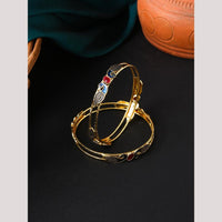 Viraasi Sparkling Pota Stone And Meenakari Bangles Set for Women