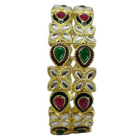 Amity Arts Gold Plated Meenakari Bangle (2 Piece)
