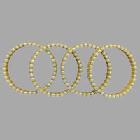 Amity Arts Gold Plated Kundan Stone And Pearls Bangle (4 Piece)