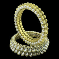 Amity Arts Gold Plated Kundan Stone Bangle (4 Piece)