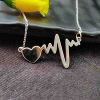 Urthn Heart Beat Shape Chain Pendant - 113114608RG (Pack Of 6)