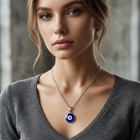 Urthn Silver-plated Chain Pendant featuring a Evil Eye(Pack of 6)