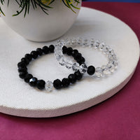 Urthn Clear Crystal & Black Bracelet