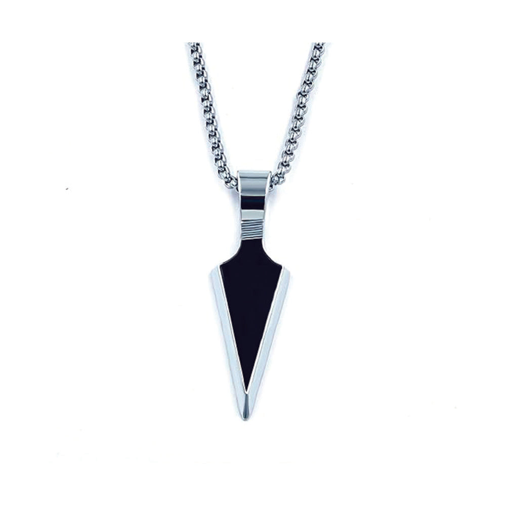 Urthn Silver  chain with Black Arrow Pendant for men (Pack Of 6)