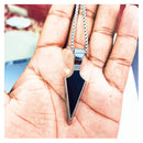 Urthn Silver  chain with Black Arrow Pendant for men (Pack Of 6)