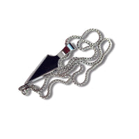Urthn Silver  chain with Black Arrow Pendant for men (Pack Of 6)