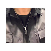 Urthn Silver  chain with Black Arrow Pendant for men (Pack Of 6)