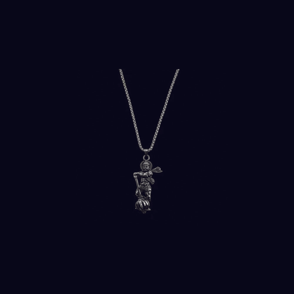 Urthn Silver Chain  Hanuman  Pendant for Men (Pack Of 6)