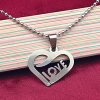 Urthn Love Heart Shape Chain Pendant - 1404873 (Pack Of 6)