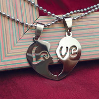 Urthn Heart Shape " Love"Chain Pendant- 1404881 (Pack Of 6)