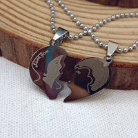 Urthn Heart Shape " Love YOU" Couple Chain Pendant- 1404882 (Pack Of 6)