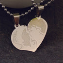 Urthn Heart Shape " Love YOU" Couple Chain Pendant- 1404882 (Pack Of 6)