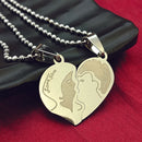 Urthn Heart Shape " Love YOU" Couple Chain Pendant- 1404882 (Pack Of 6)