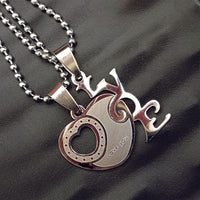 Urthn Heart Shape " Love YOU" Couple Chain Pendant- 1404883 (Pack Of 6)