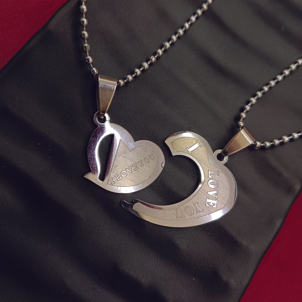 Urthn Heart Shape " I  LOVE YOU " Chain Pendant- 1404889 (Pack Of 6)